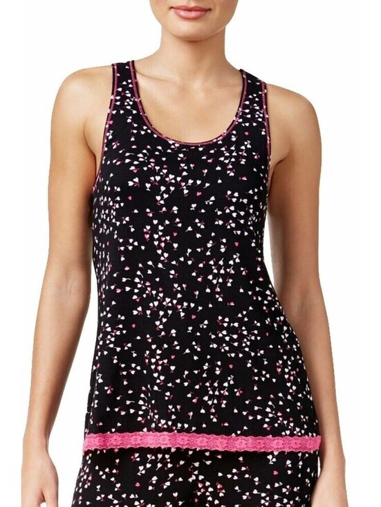 Jenni by Jennifer Moore Tops - Jenni Womens Sleepwear Printed Racerback Tank Top Size S